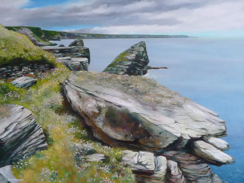 Portreath SW coast path oil on board 610mm x 560mm Portreath SW coast path oil on board 610mm x 560mm