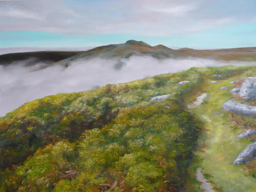 Sharp Tor Emerging oil on board 660mm x 610mm Sharp Tor Emerging oil on board 660mm x 610mm